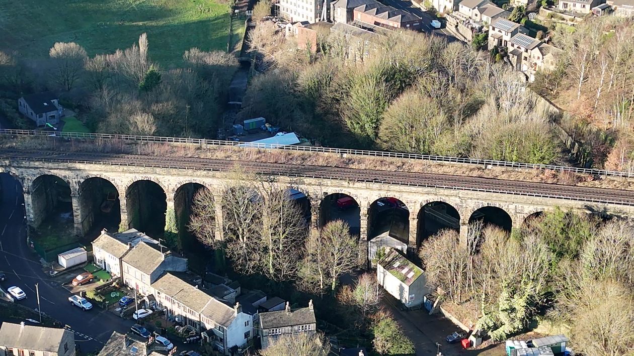 Scenic Aerial View of Historic Viaduct Free Stock Video Footage ...