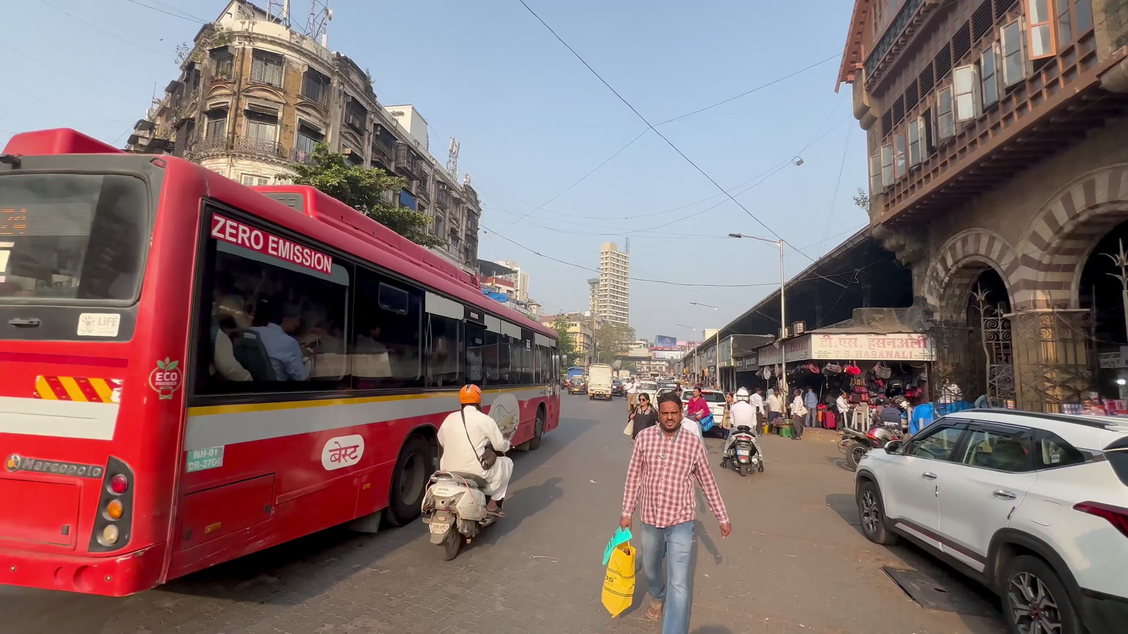Vibrant Busy Street Scene in Mumbai, India Free Stock Video Footage ...