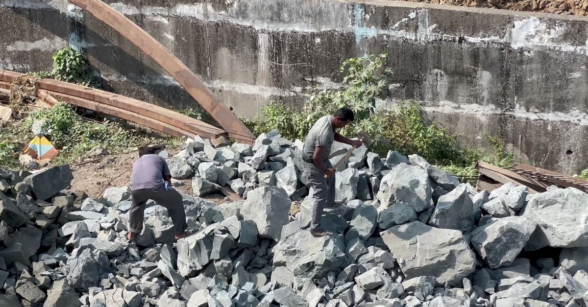 Hoconstruction Inside Rocks Workers Breaking Rocks in Construction Area Free Stock Video Footage ...