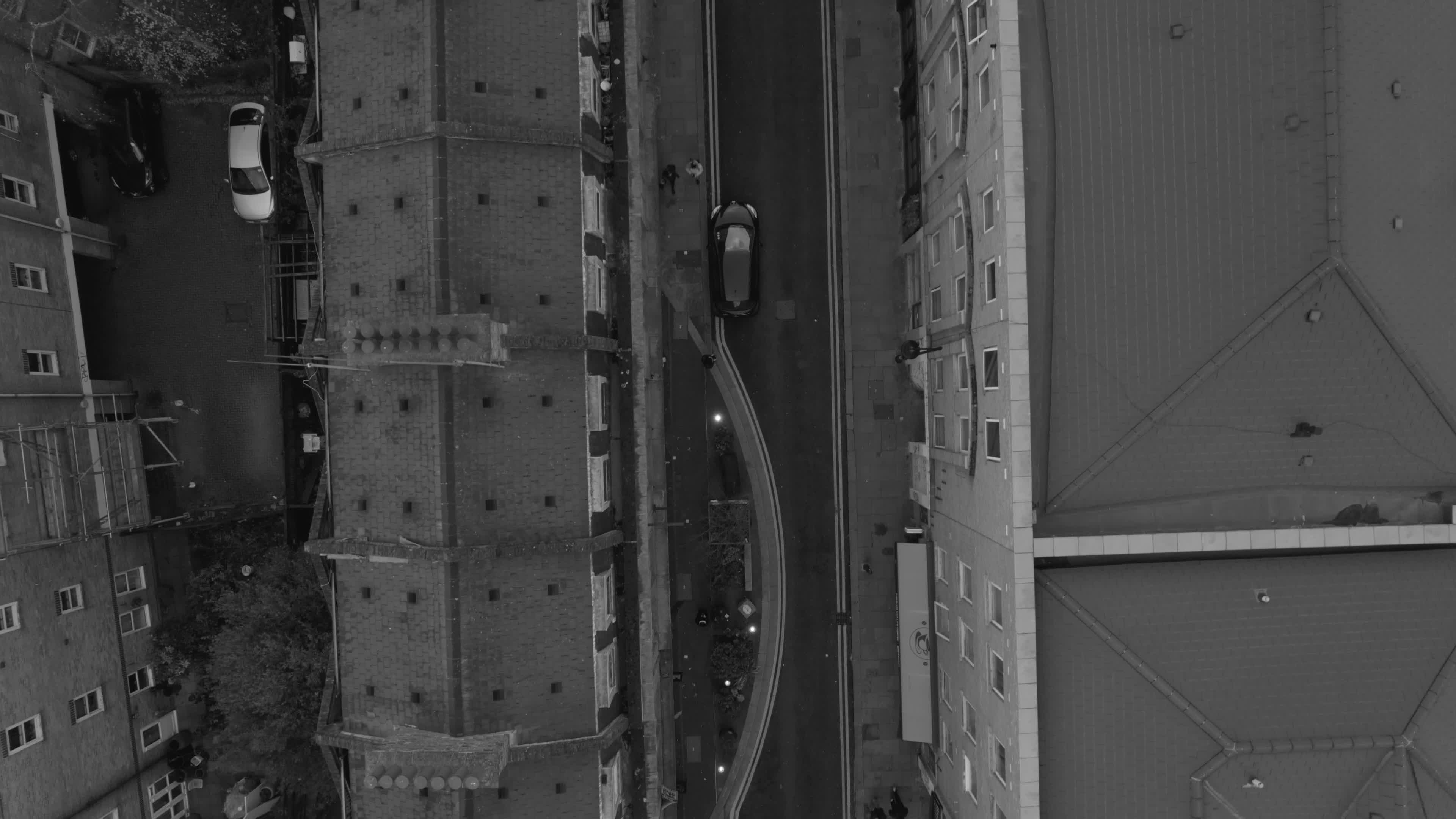 Aerial View of Urban Street Overlooking Buildings Free Stock Video ...