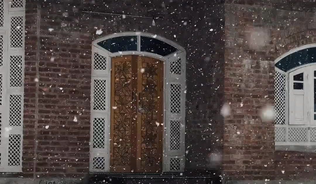 Scenic Snowfall on Rustic Brick House in Kashmir Free Stock Video ...