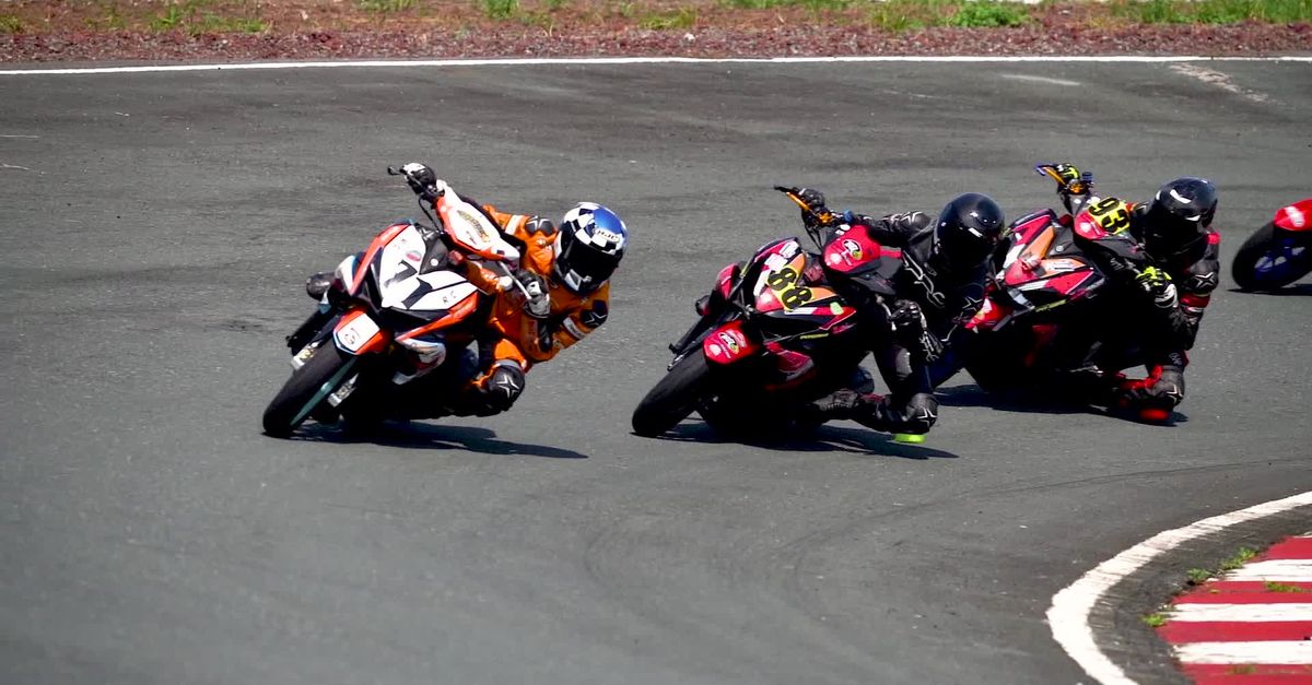Exciting Motorcycle Race on Outdoor Track Free Stock Video Footage ...