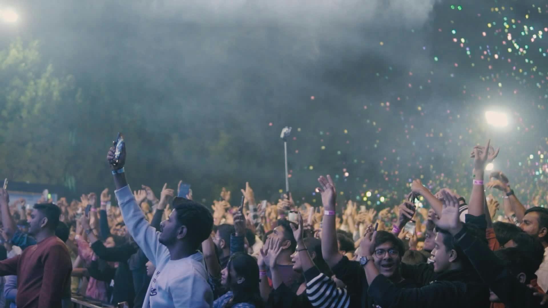 Lively Nighttime Concert Crowd Celebration Free Stock Video Footage ...