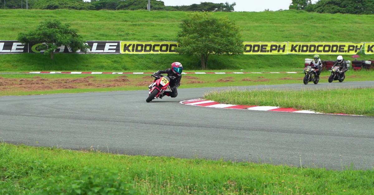 Motorcycle At Races Exciting Motorcycle Race on Curved Track Free Stock Video Footage ...
