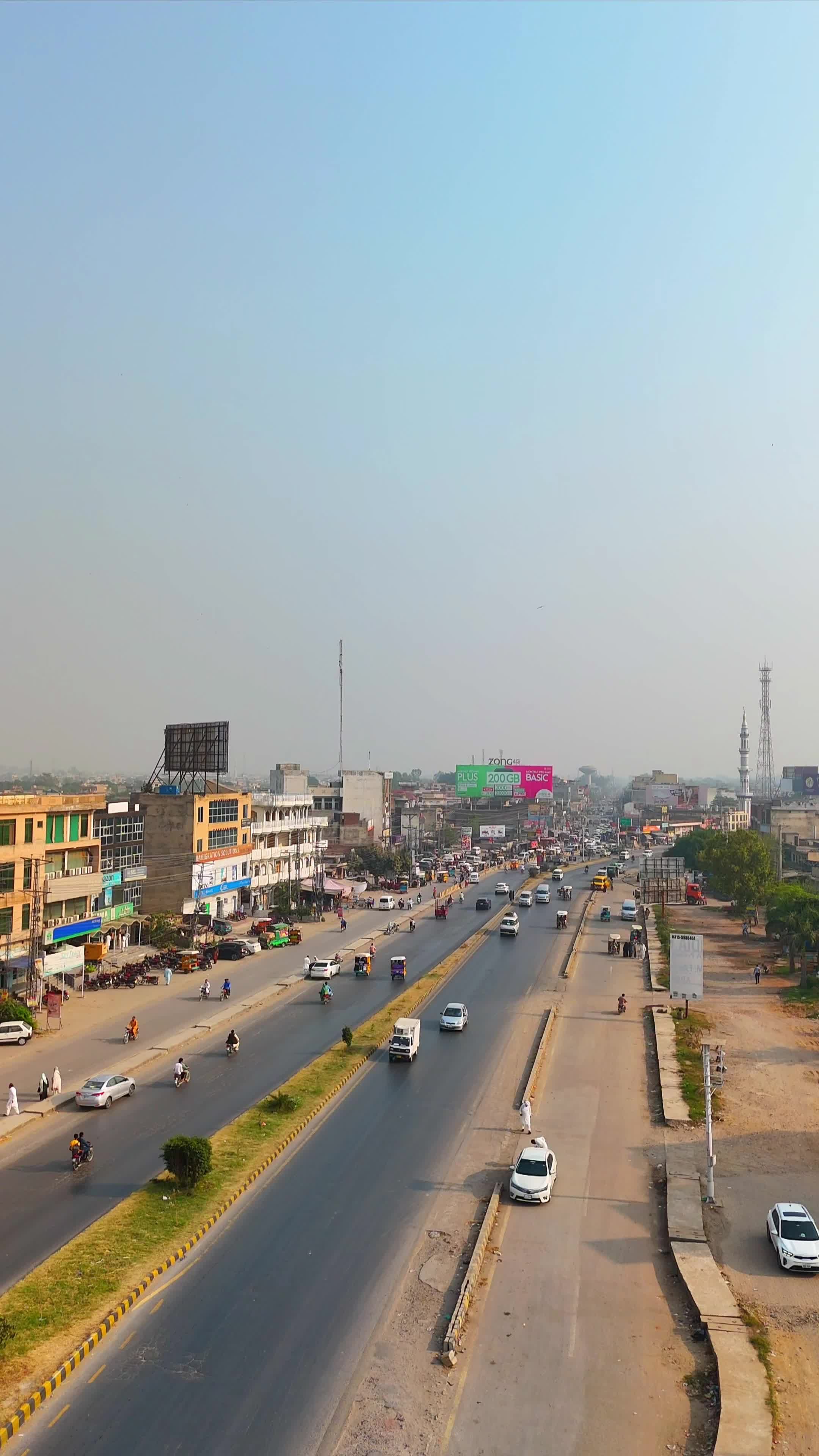 Aerial View of Busy Urban Street in Broad Daylight Free Stock Video ...