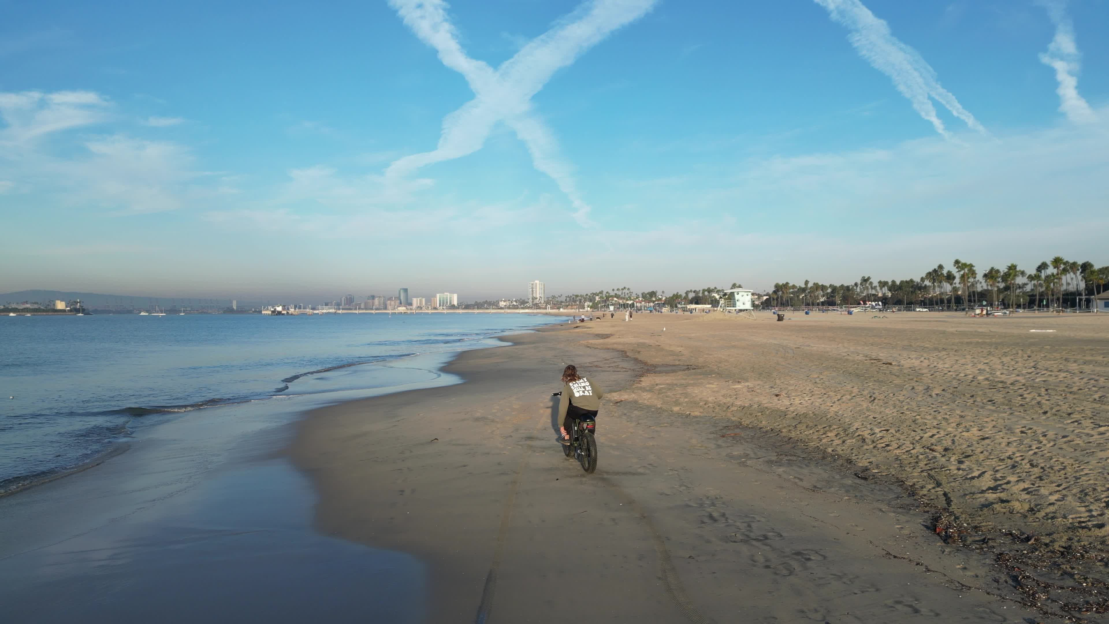 Serene E-Bike Ride on California Beach Free Stock Video Footage ...