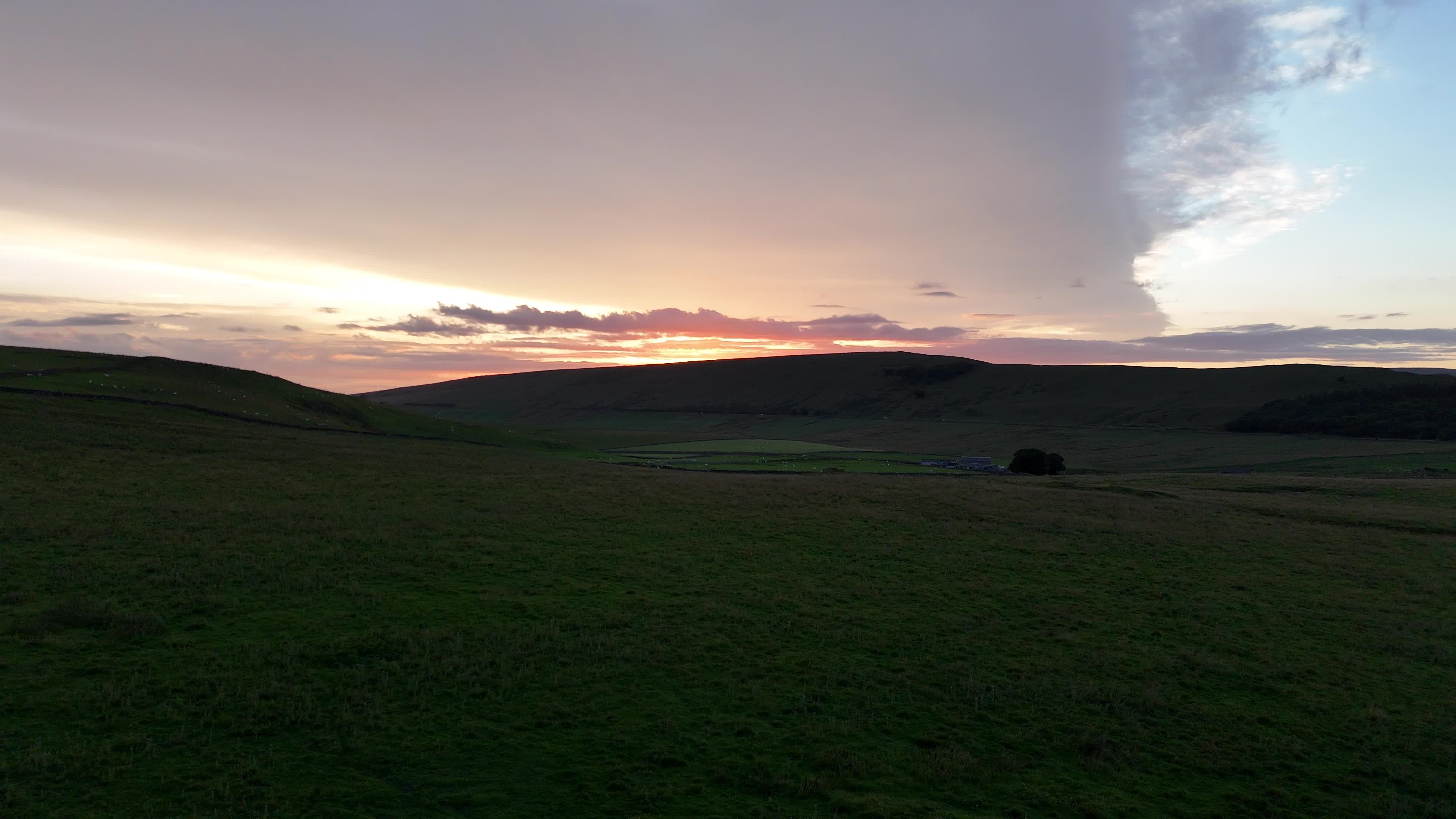 Scenic Sunset Over Rolling Hills Landscape Free Stock Video Footage ...