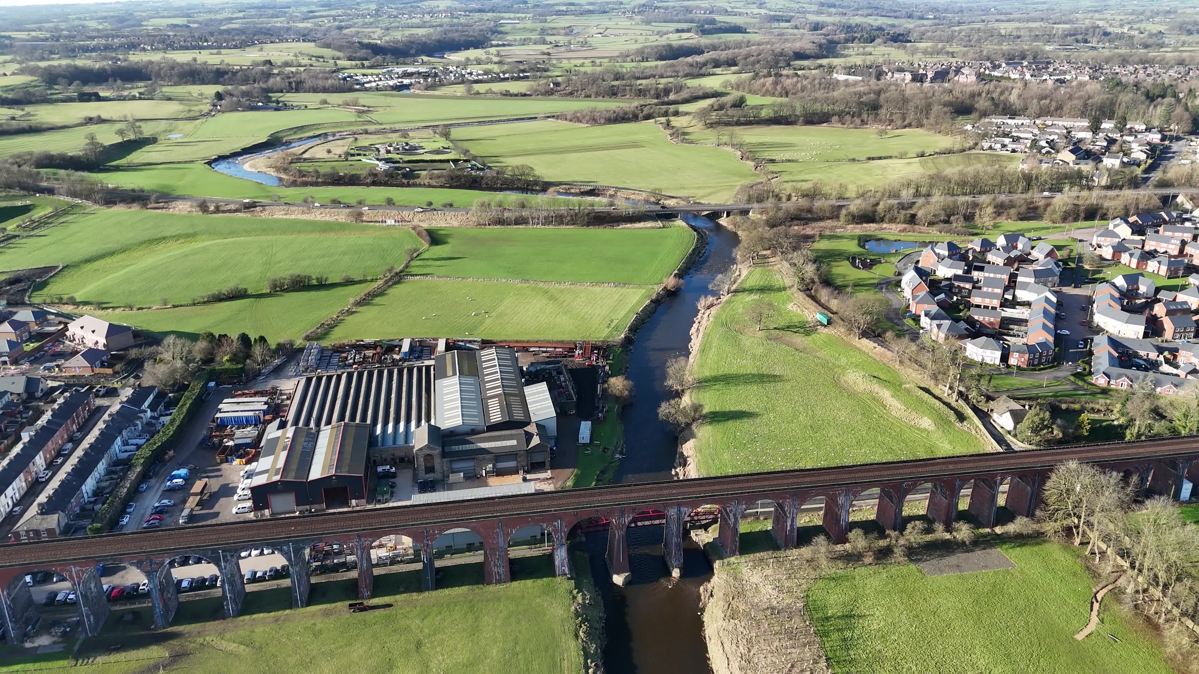 Aerial View of Scenic Viaduct in Countryside Free Stock Video Footage ...