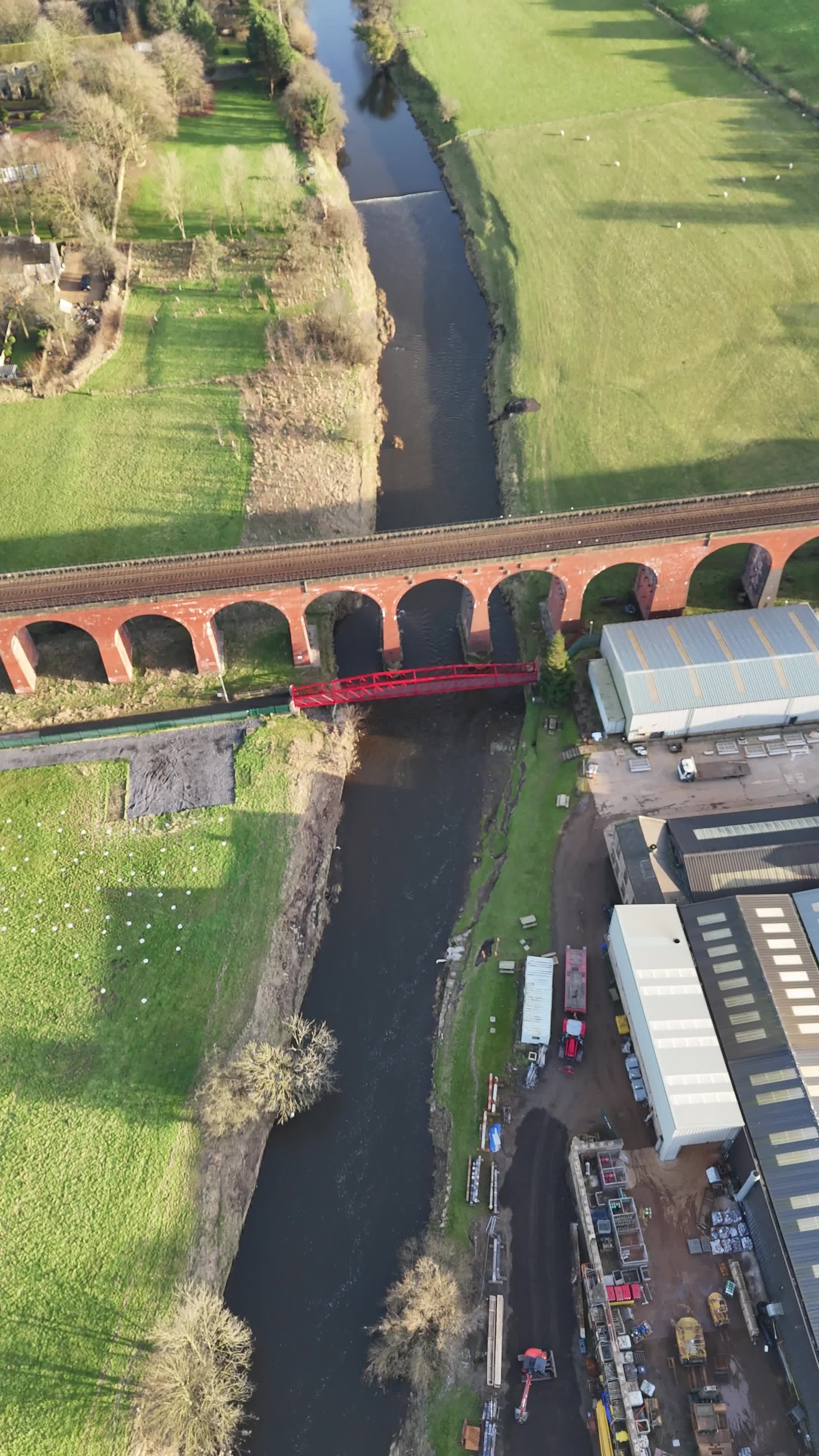 Aerial View of Scenic Countryside Viaduct Free Stock Video Footage ...
