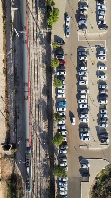 Train View Video Aerial View of Train Approaching City Station Free Stock Video Footage ...