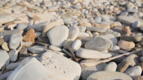 Waste Material Lying Over Pebbles Rock