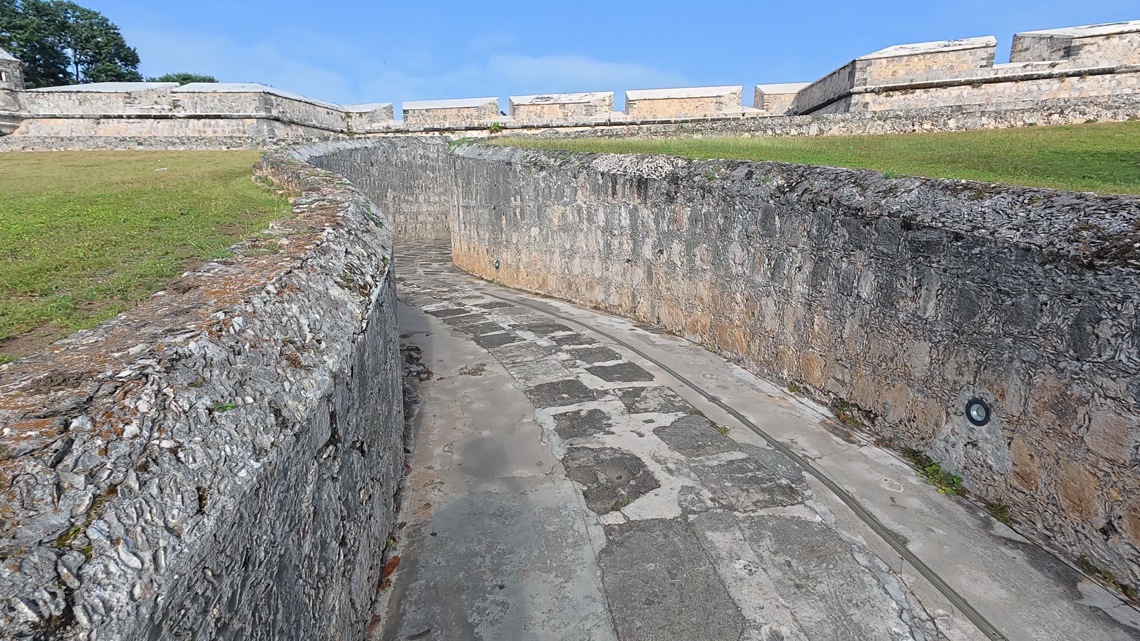 Ancient Fort Passageway with Stone Walls Free Stock Video Footage ...