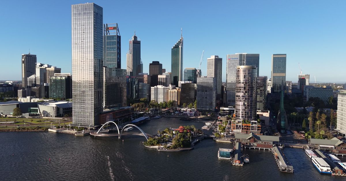 Stunning Aerial View of Perth City Skyline Free Stock Video Footage ...
