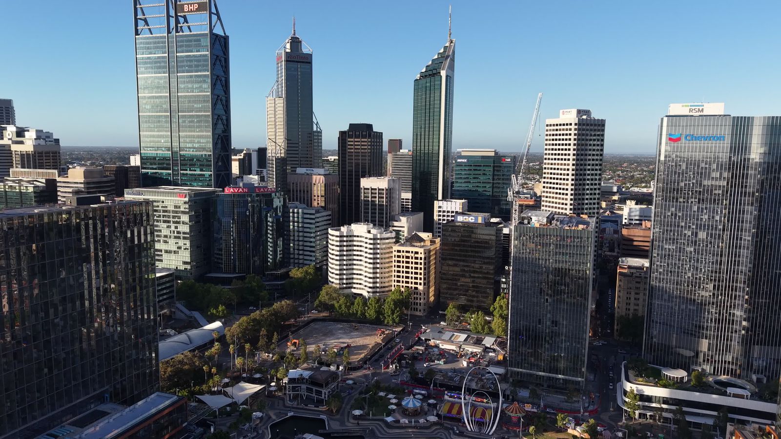 Drone Aerial View of Perth Cityscape at Night Free Stock Video Footage ...