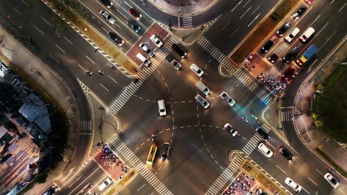 Traffic On An Intersection Road In A City · Free Stock Video