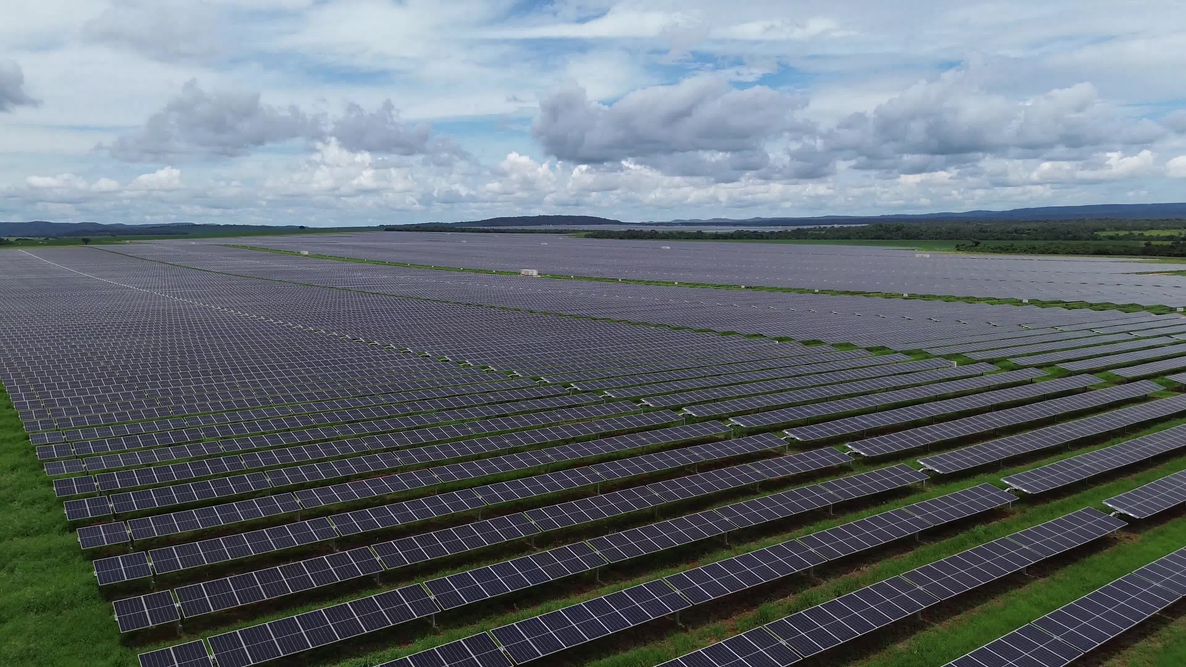 Aerial View of Expansive Solar Farm Free Stock Video Footage, Royalty ...