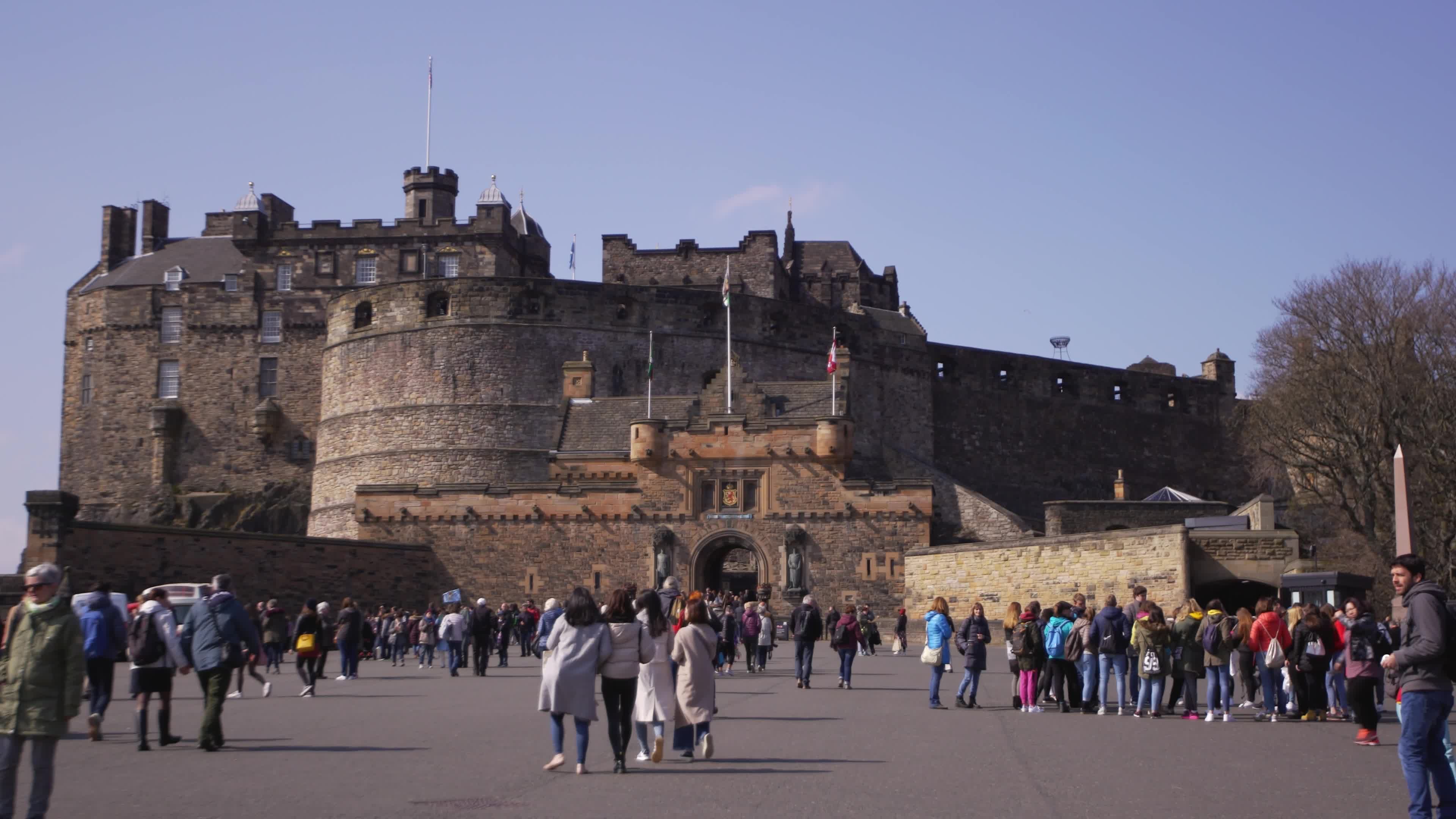 Vibrant Edinburgh Castle with Visitors in Summer Free Stock Video ...