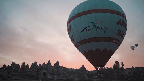 Torch Blowing Hot Air In A Giant Balloon To Control Its Landing