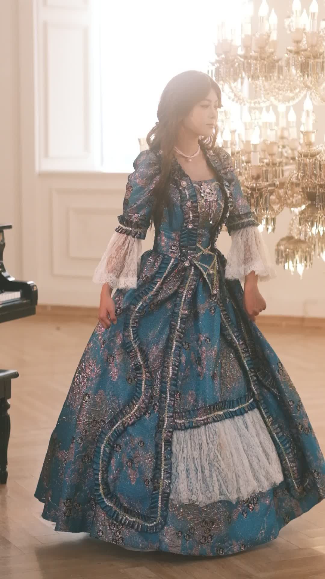 Elegant Lady in Ornate Ballroom Dress Free Stock Video Footage,  Royalty-Free 4K & HD Video Clip