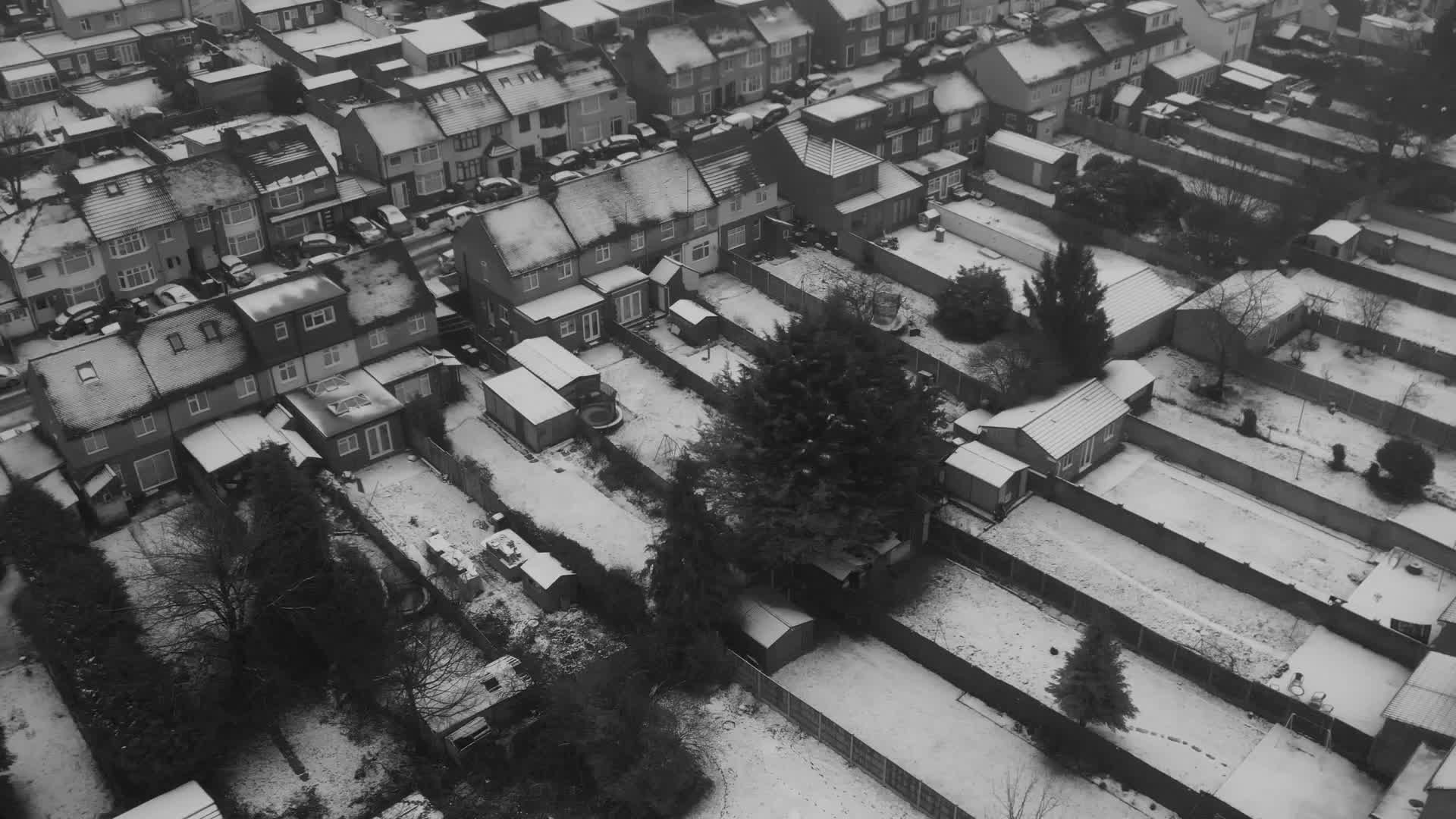 aerial view of snow covered urban neighborhood 30719157 — free pexels stock footage
