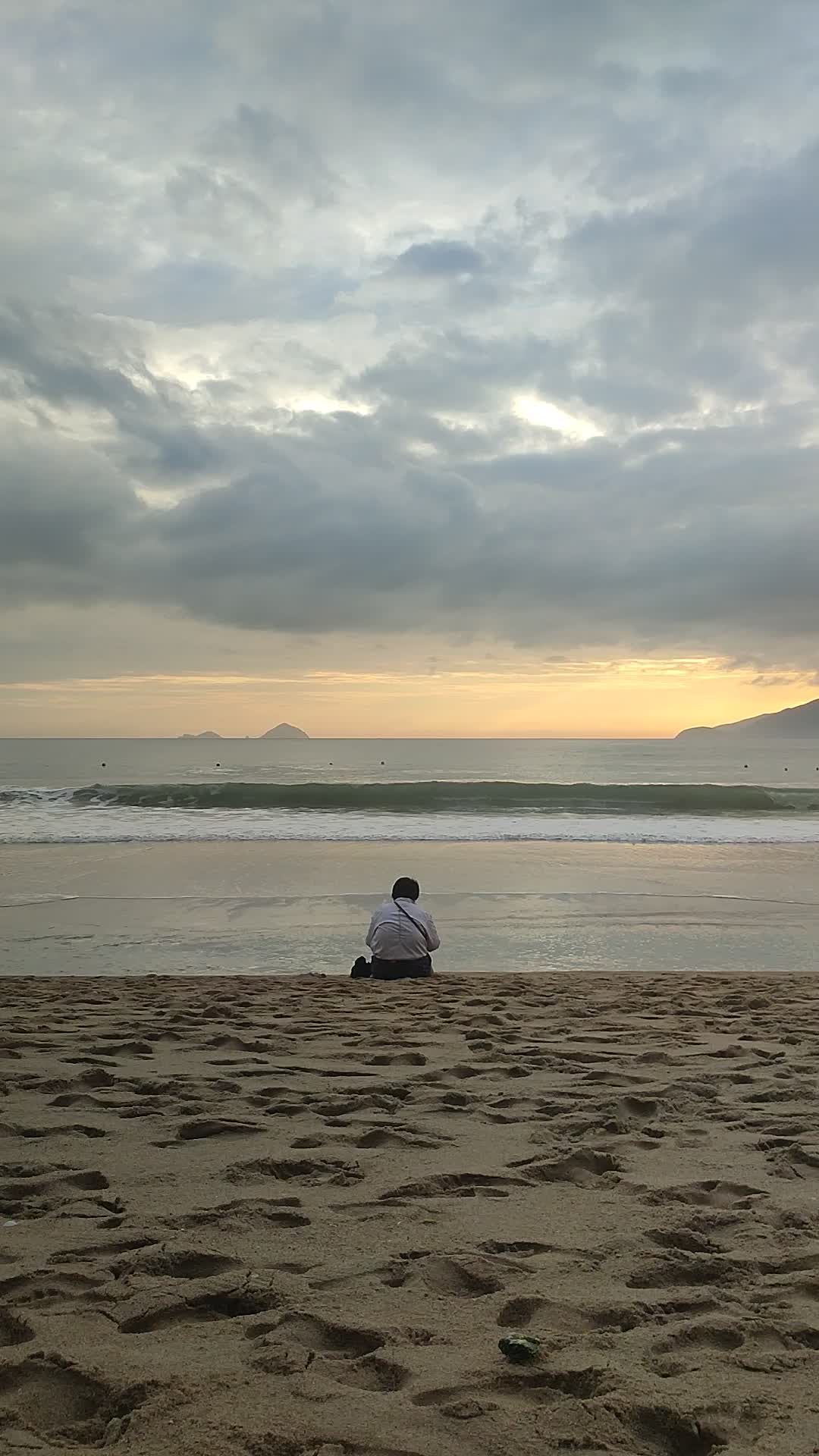 Peaceful Sunset at Beach with Solitary Figure Free Stock Video Footage ...