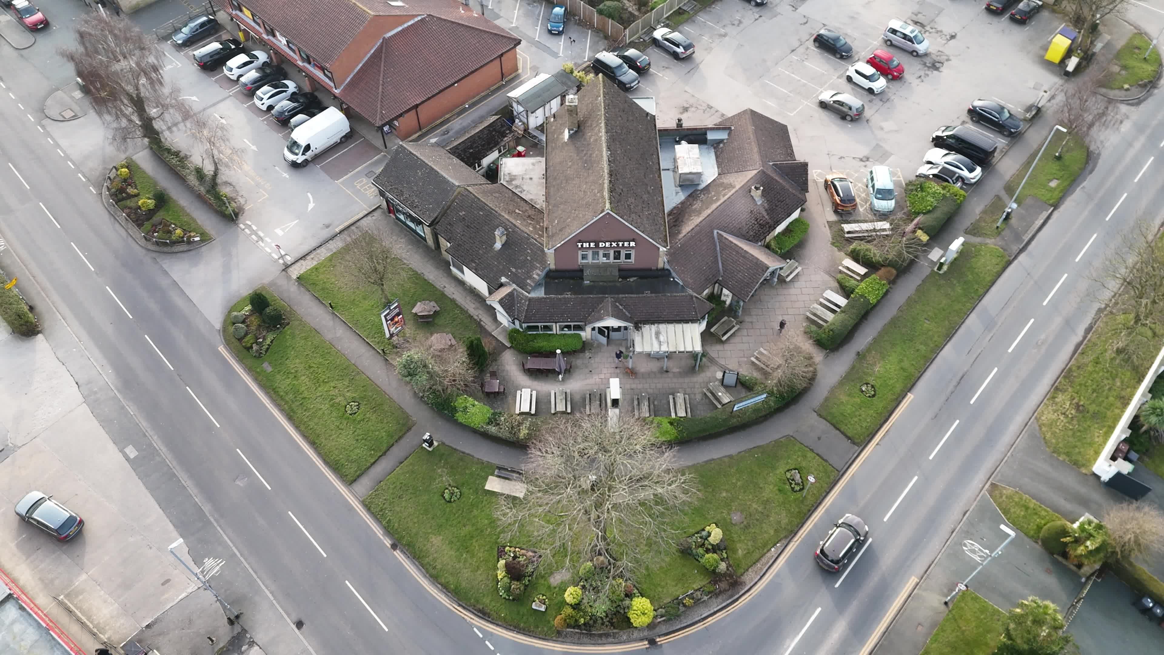 aerial view of urban junction with houses 30788046