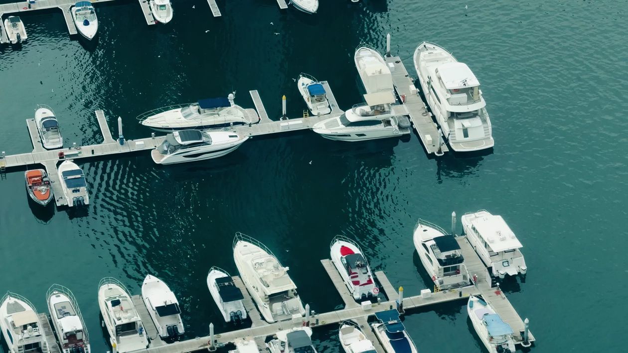 Aerial View of Luxury Marina with Yachts Free Stock Video Footage ...