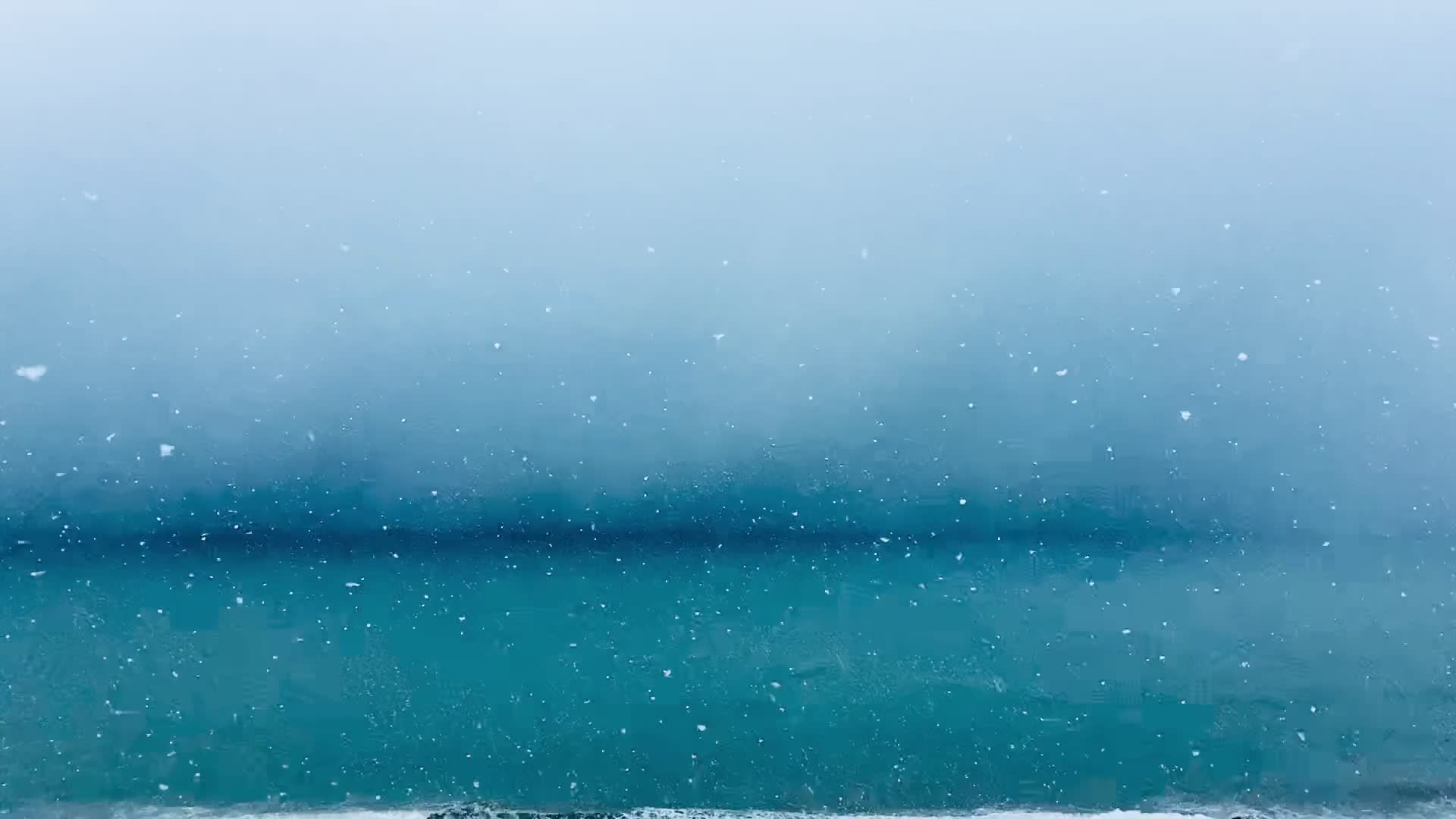 Snowfall Ocean Serene Snowfall Over a Tranquil Ocean Landscape Free Stock Video ...