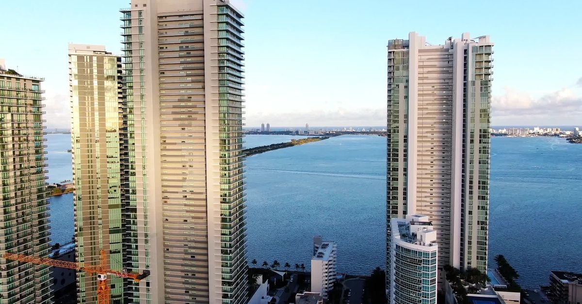Aerial View of Miami Highrise Skyscrapers Free Stock Video Footage ...