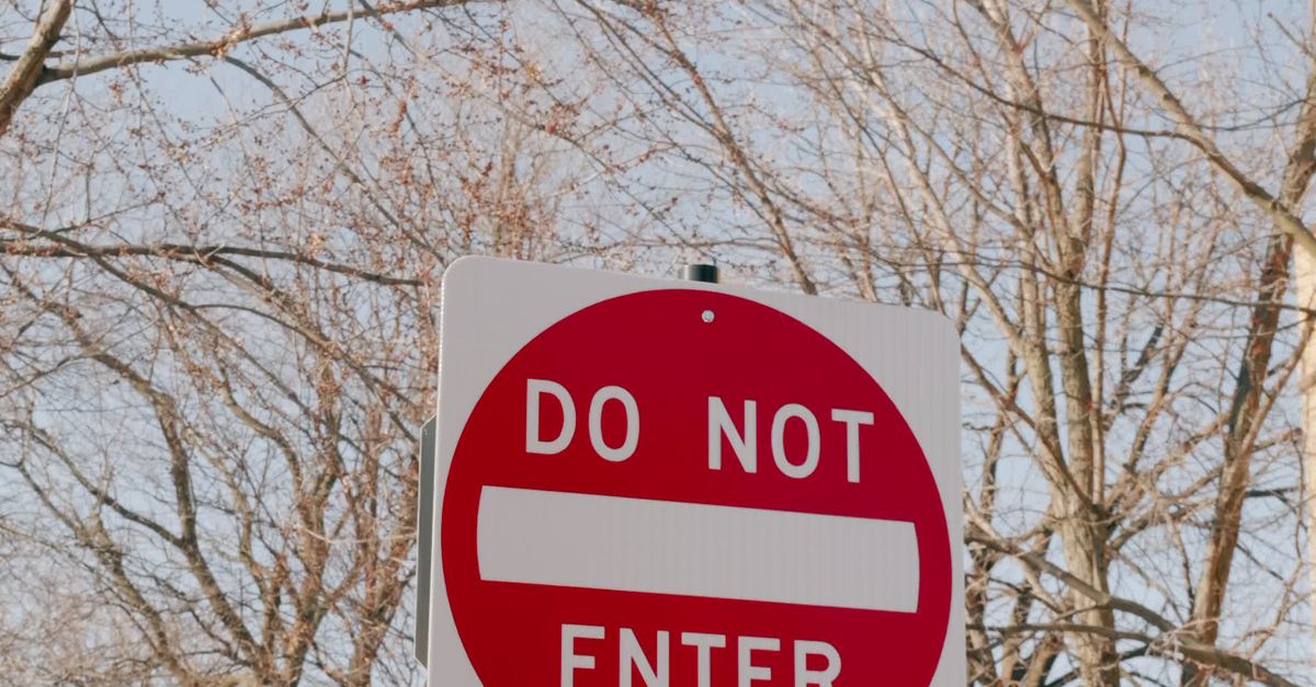 Do Not Enter Fall Sign Urban Street with Do Not Enter Sign in Fall Free Stock Video Footage ...