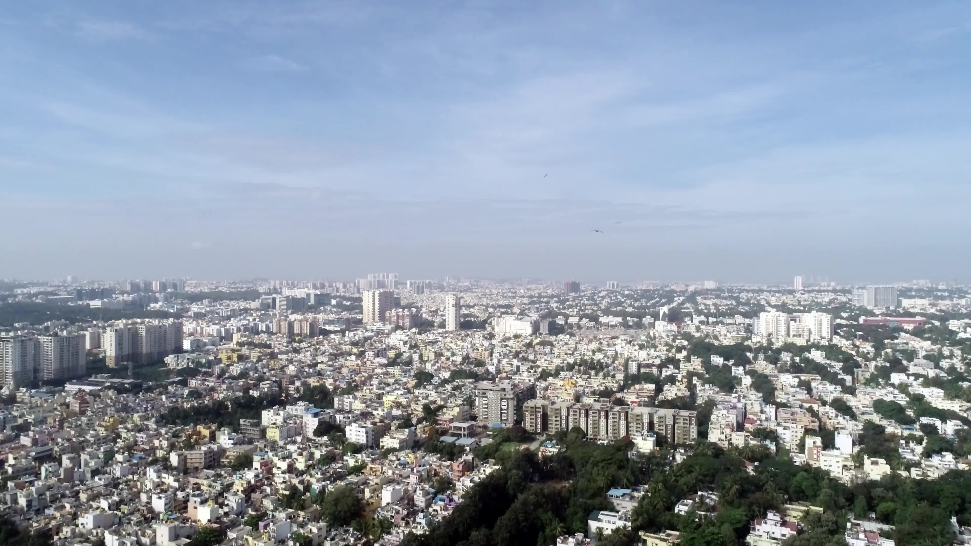 Aerial View of Urban City Skyline Free Stock Video Footage, Royalty ...