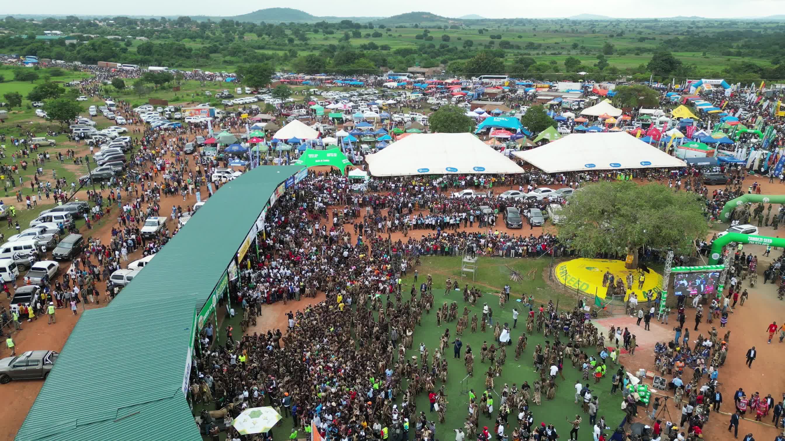 aerial-view-of-large-outdoor-gathering-in-chipata-free-stock-video