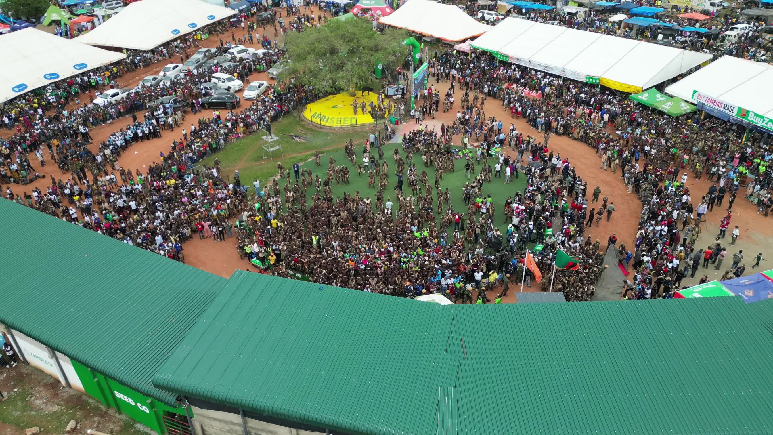 aerial-view-of-crowd-gathering-in-chipata-zambia-free-stock-video