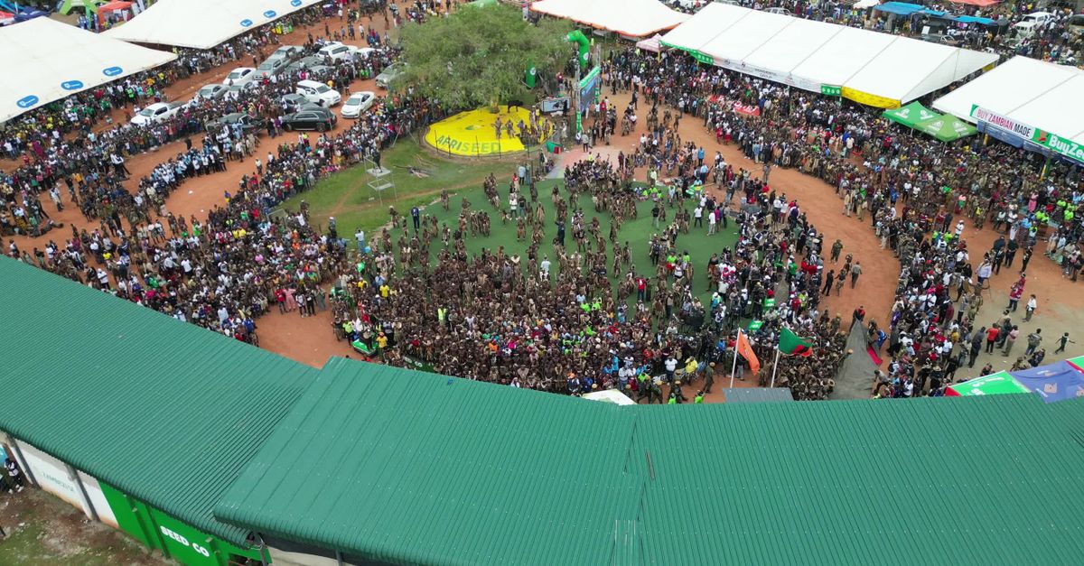 Aerial View Of Crowd Gathering In Chipata Zambia Free Stock Video aerial-view-of-crowd-gathering-in-chipata-zambia-free-stock-video