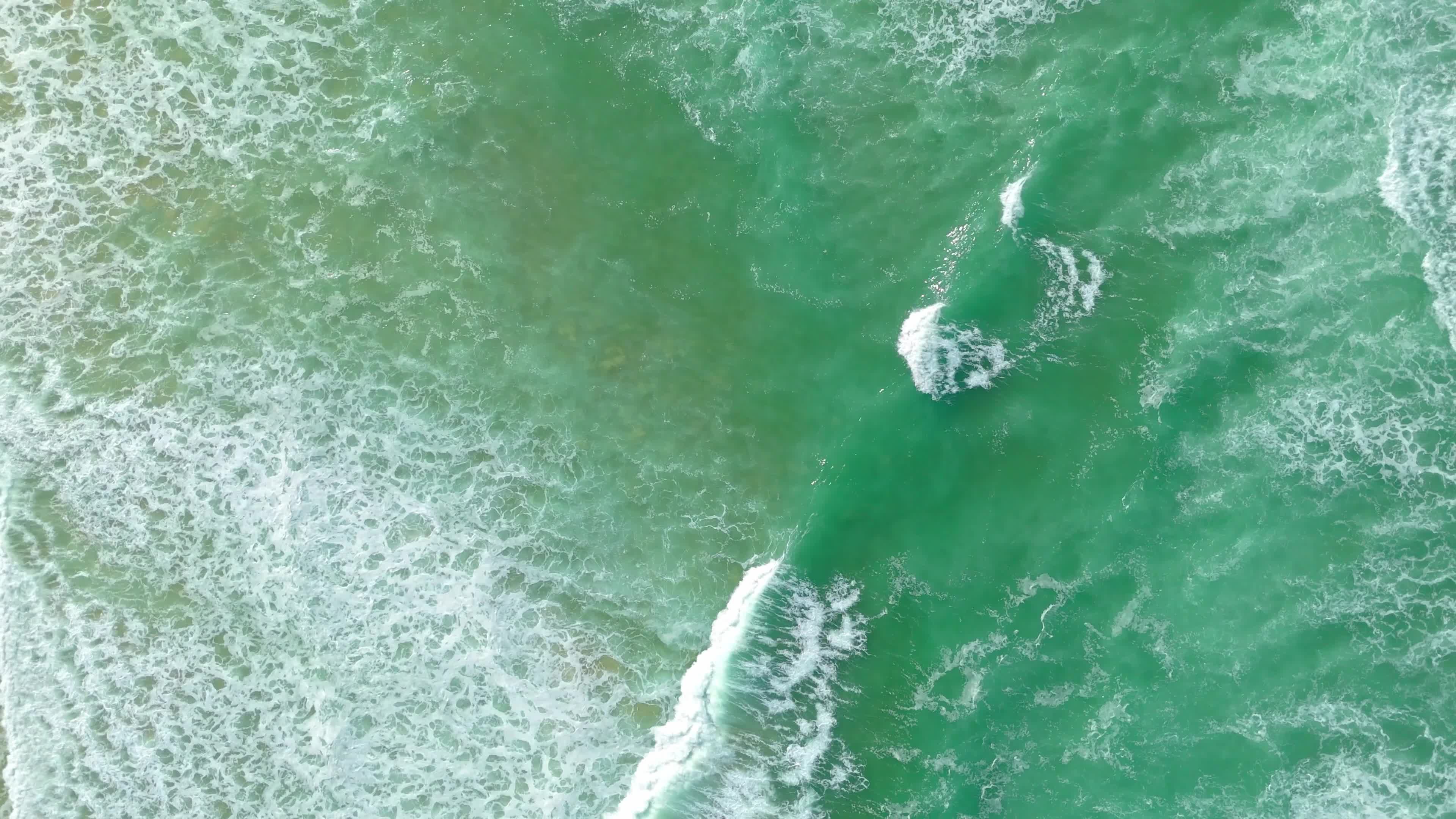 Aerial View of Crashing Ocean Waves Free Stock Video Footage, Royalty ...