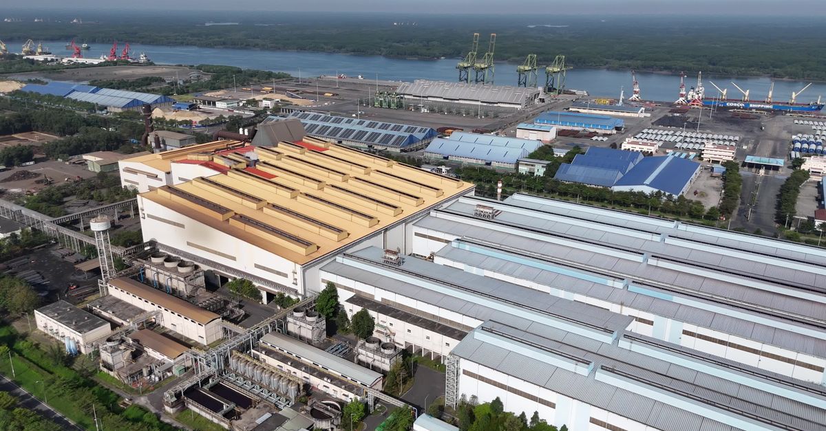Site Factory Aerial View of Industrial Factory by River Free Stock Video Footage ...