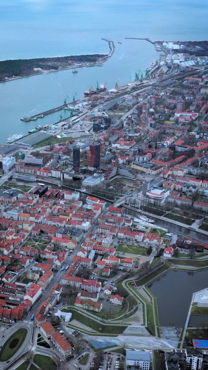 Scenic Aerial View of Coastal European City Free Stock Video Footage ...