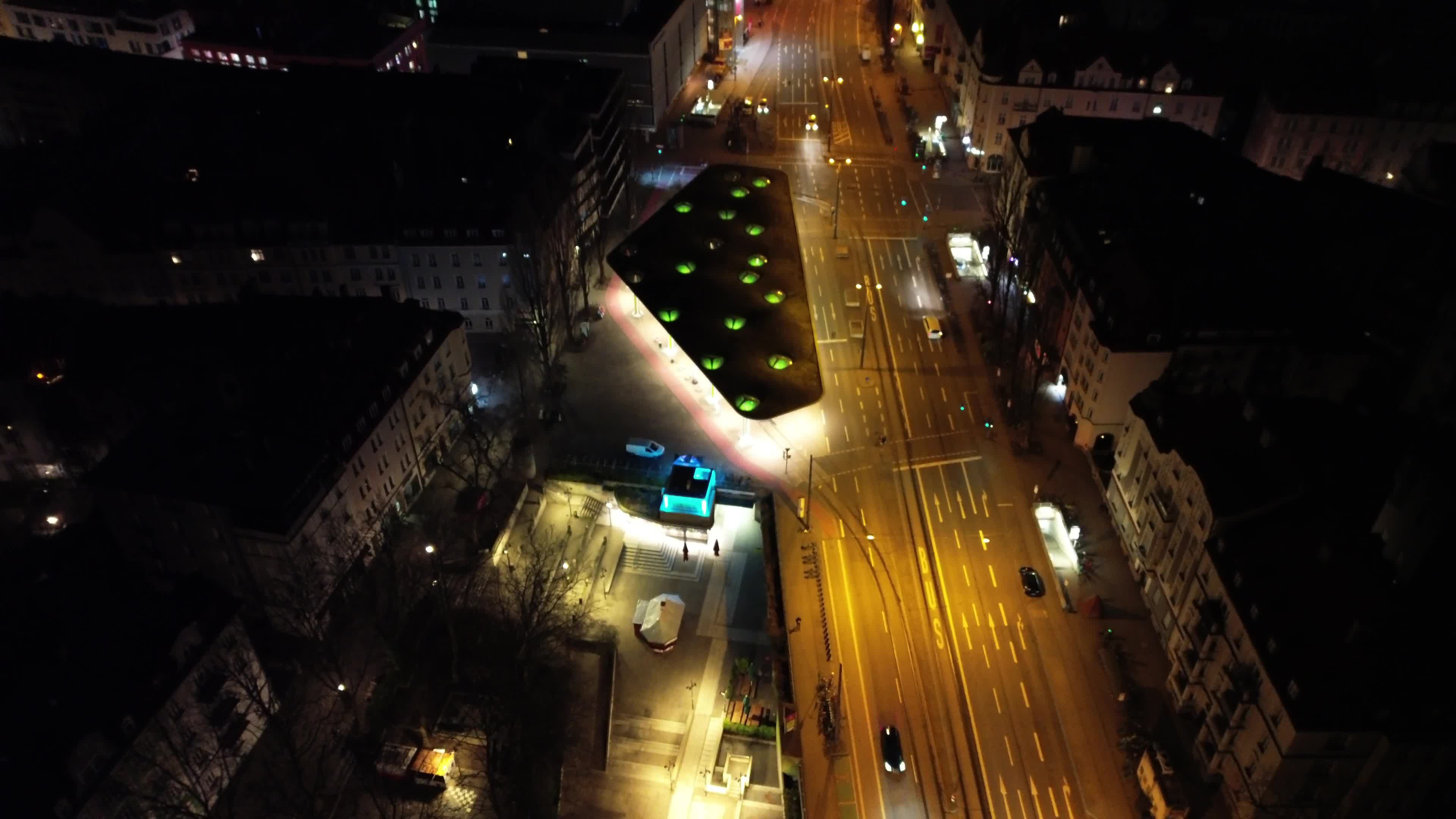 Aerial Night View of City Street Lights Free Stock Video Footage ...