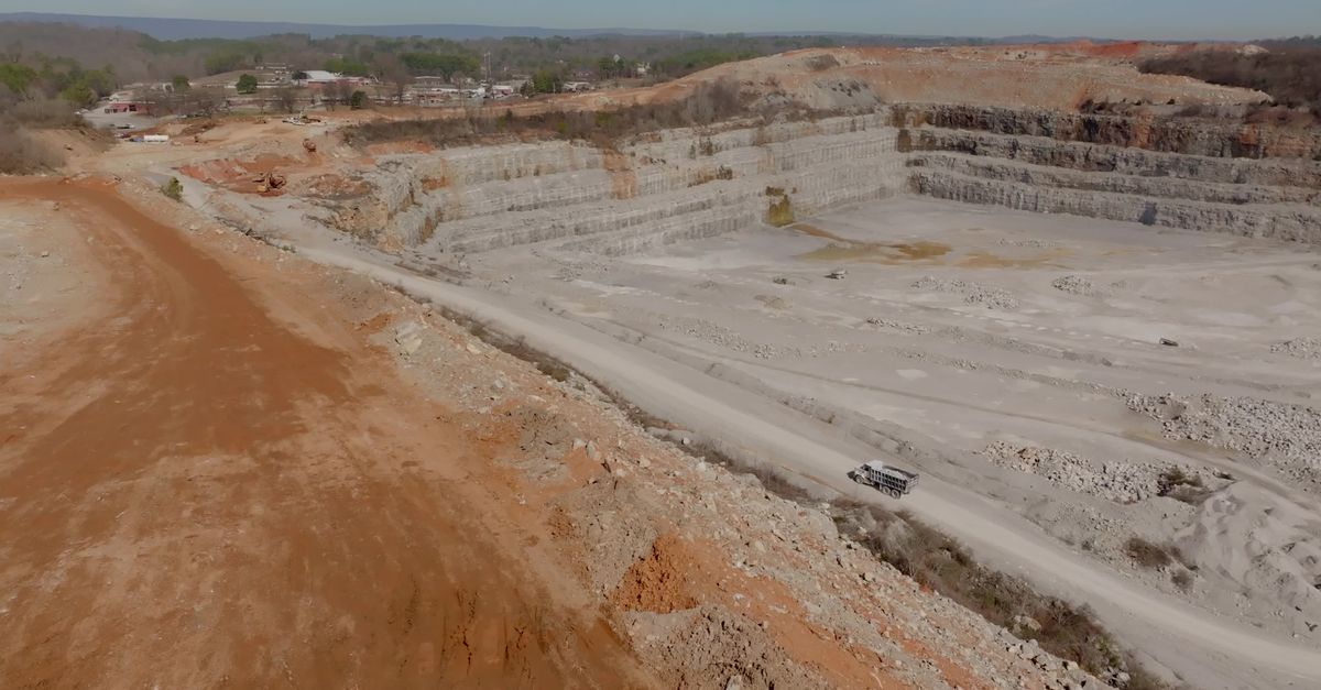 Quarry In Construction Aerial View of a Limestone Quarry Construction Site Free Stock Video ...