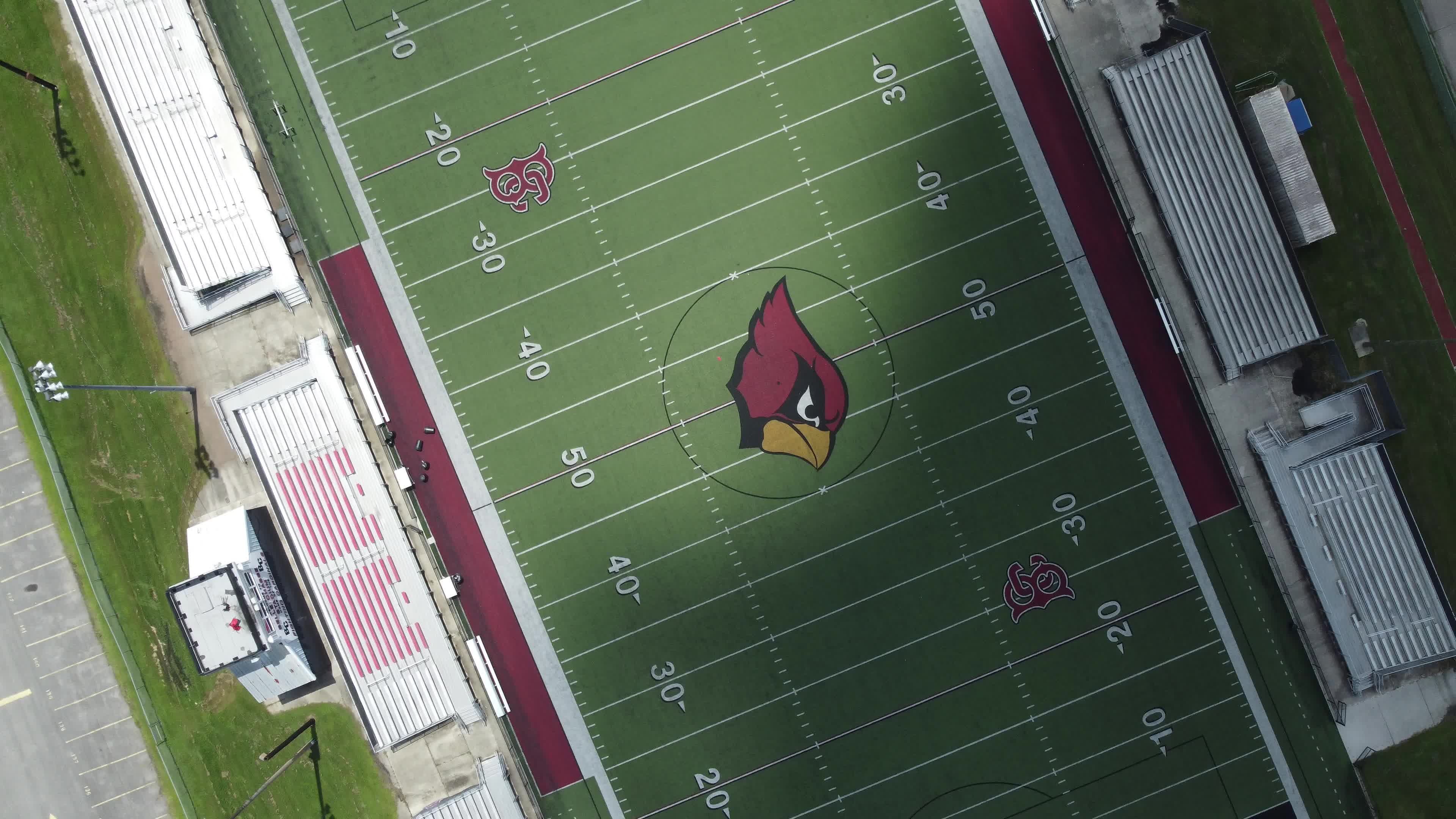 Aerial View of a Cardinal Football Field Free Stock Video Footage ...
