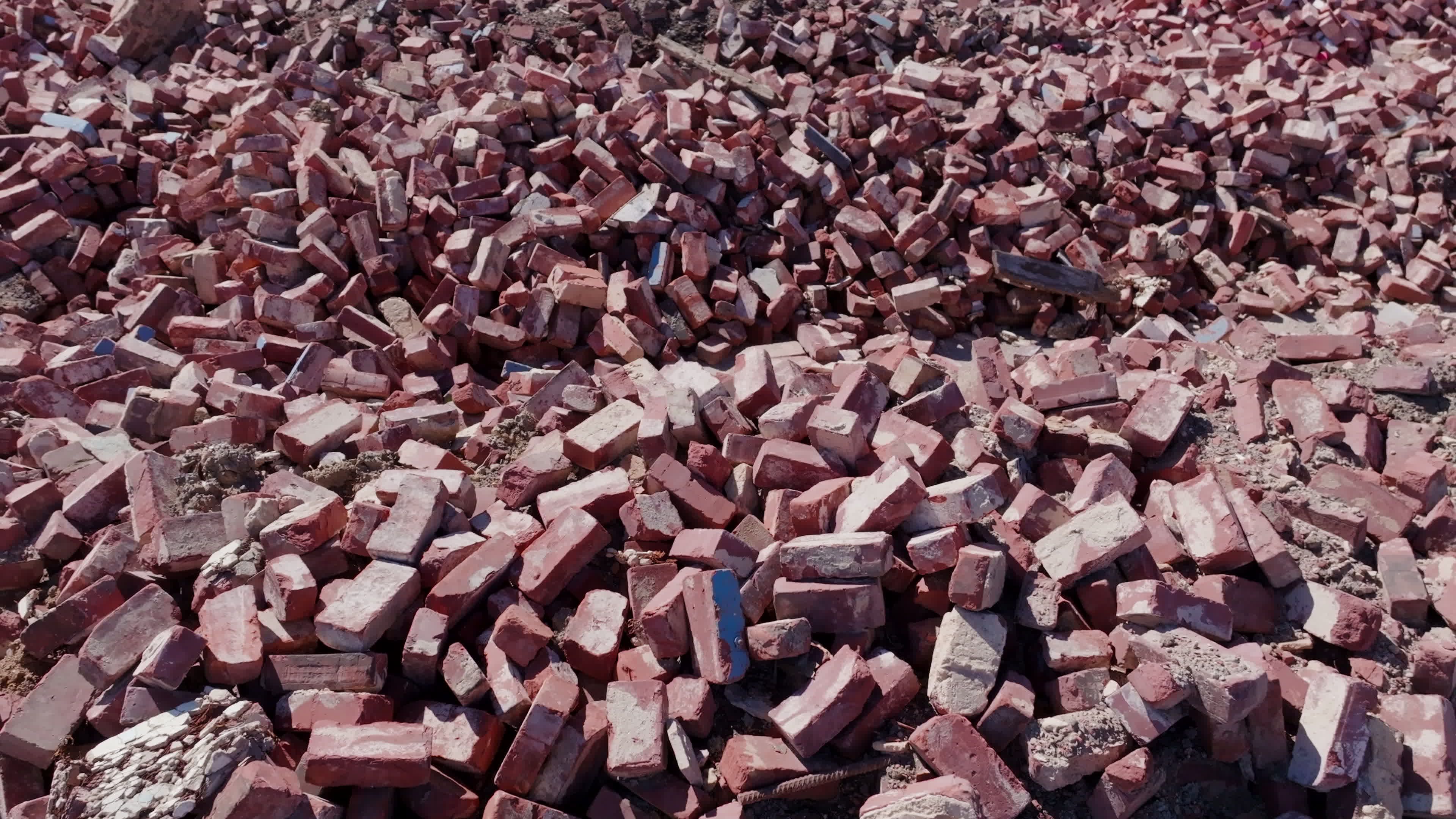 Piles of Red Brick Debris at Construction Site Free Stock Video Footage ...