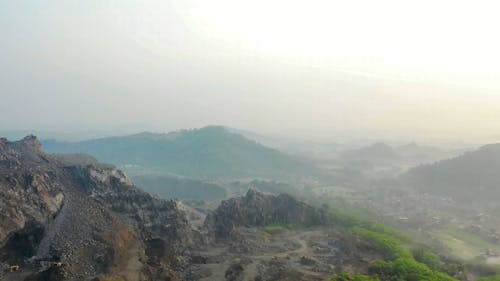 A Quarrying Activity On A Mountain For Natural Resources