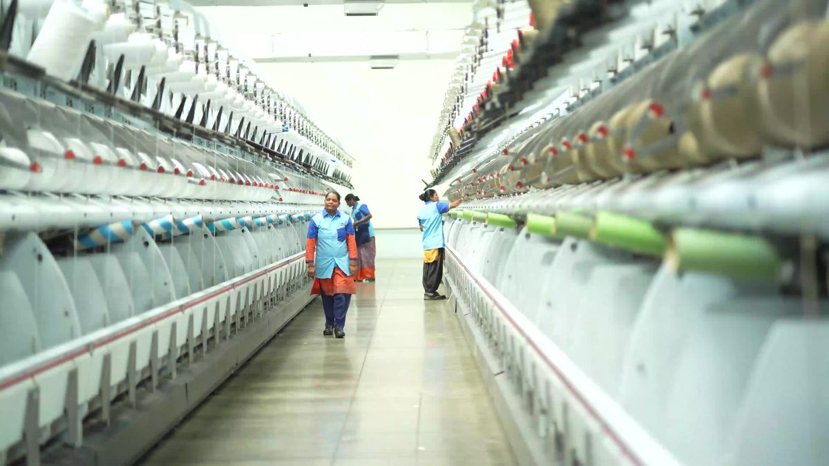 Textile Factory Worker Operating Machine Free Stock Video Footage ...
