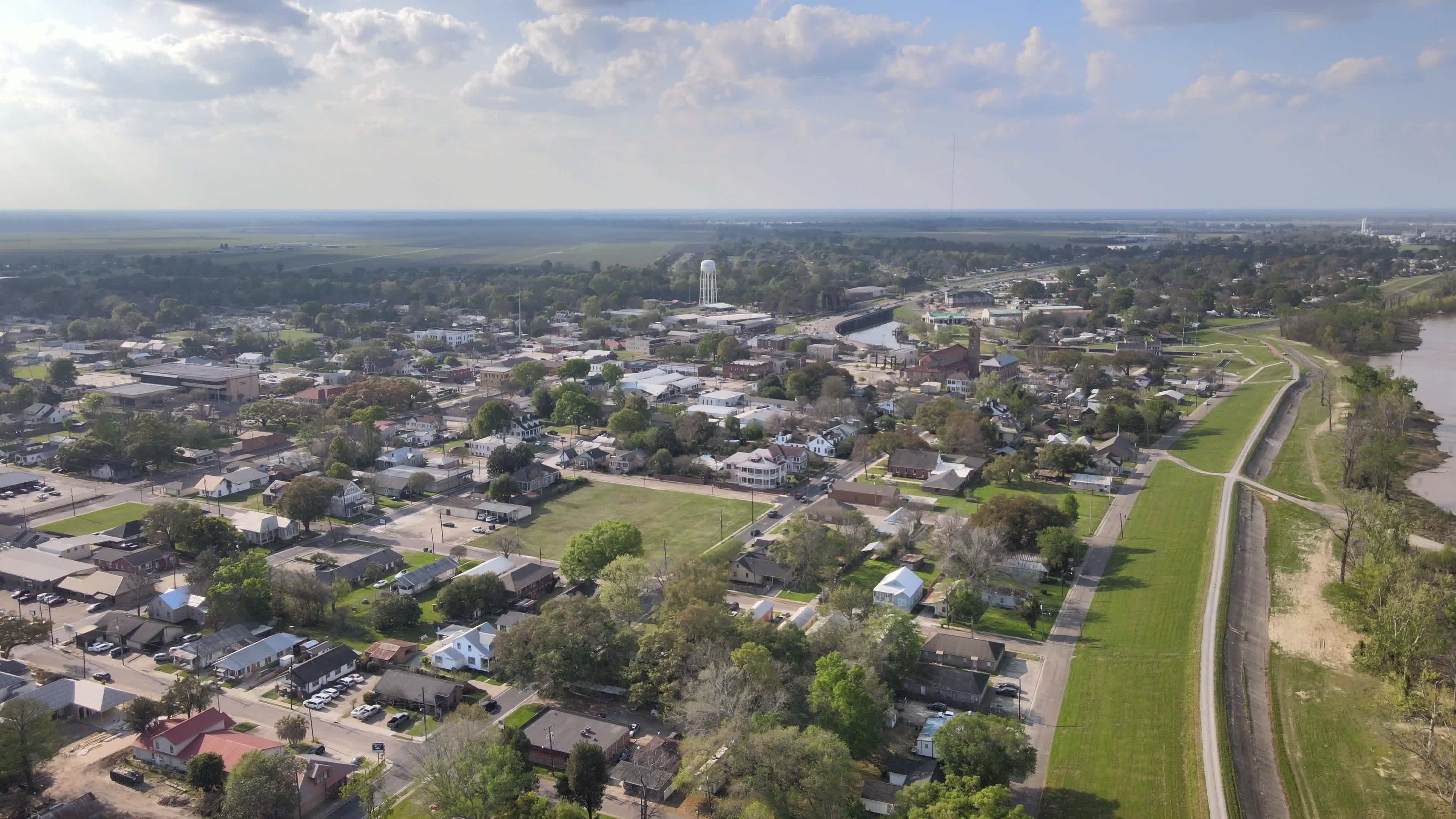 Aerial View of Suburban Louisiana Landscape Free Stock Video Footage ...