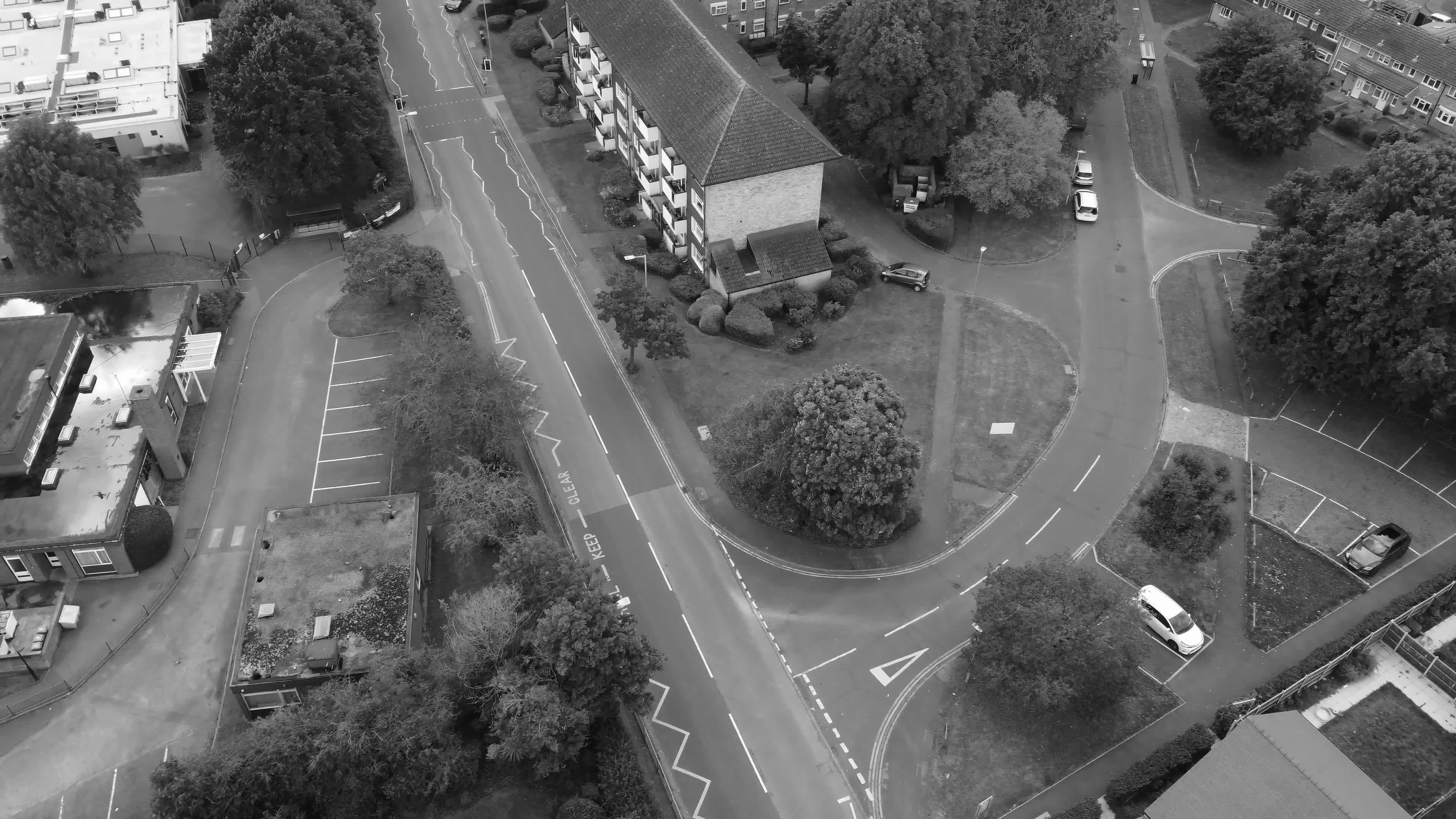 Aerial View of Urban Roundabout and Streets Free Stock Video Footage ...