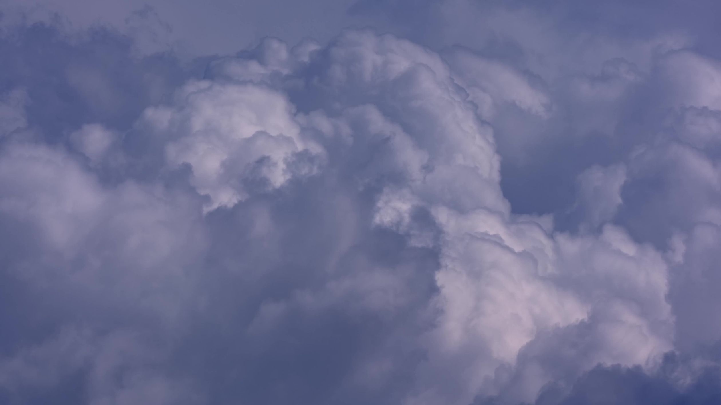 Dramatic Cloudscape with Fluffy Cumulus Clouds Free Stock Video Footage ...