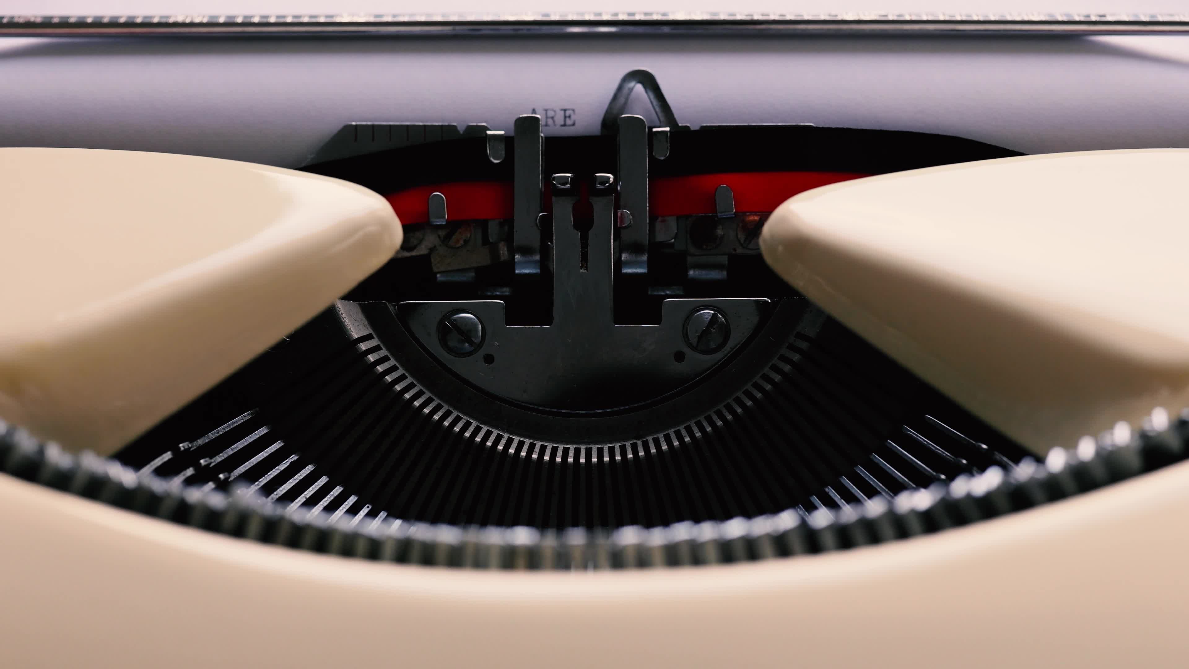Retro Typewriter Close-Up with Typing Action Free Stock Video Footage ...