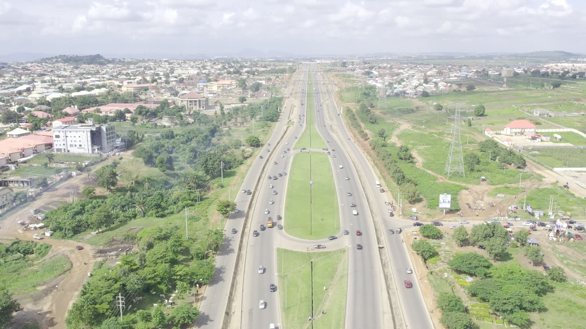 Aerial View of a Busy Urban Highway Free Stock Video Footage, Royalty ...