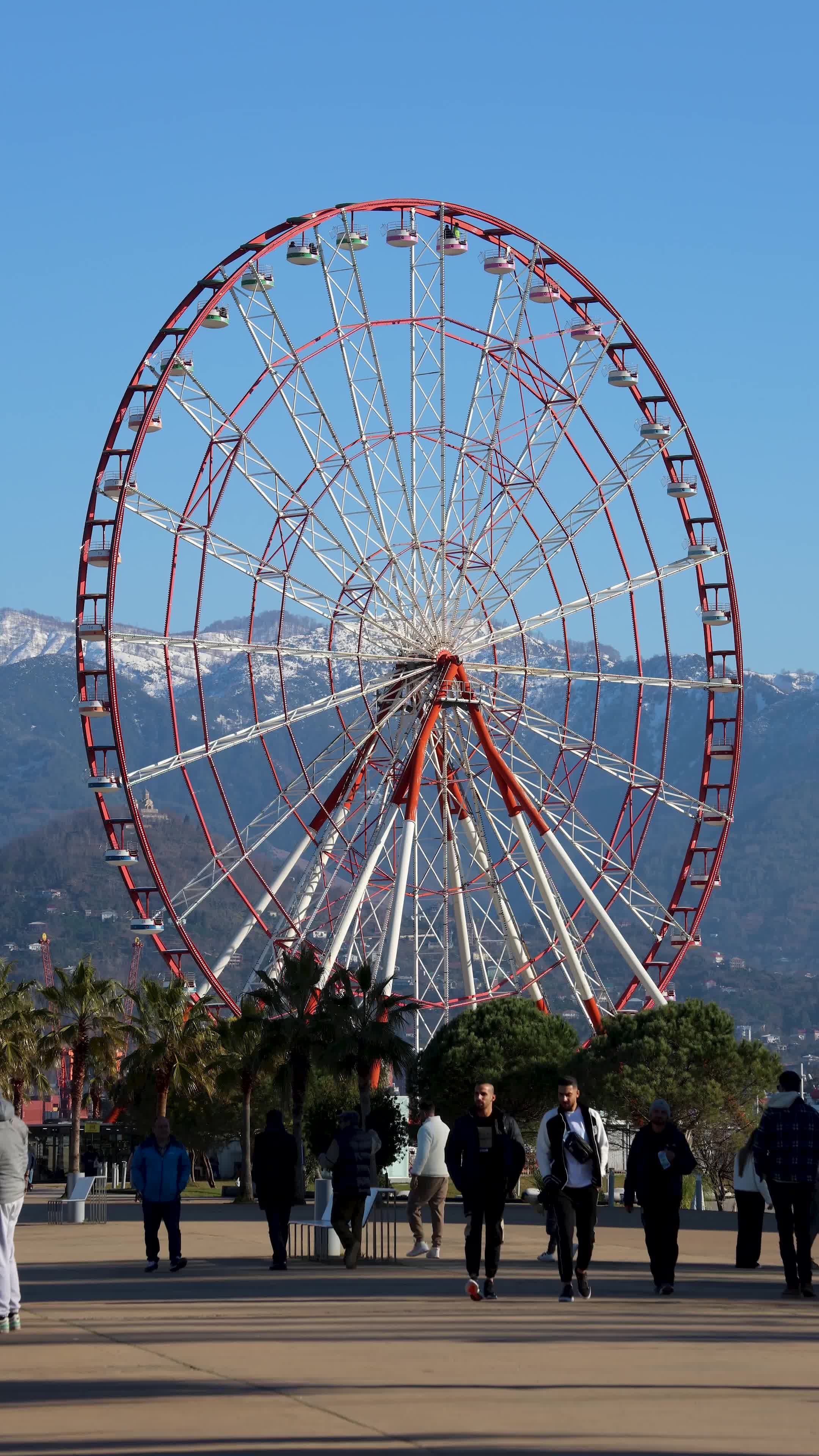 Ferris Wheel and People in Amusement Park Free Stock Video Footage ...