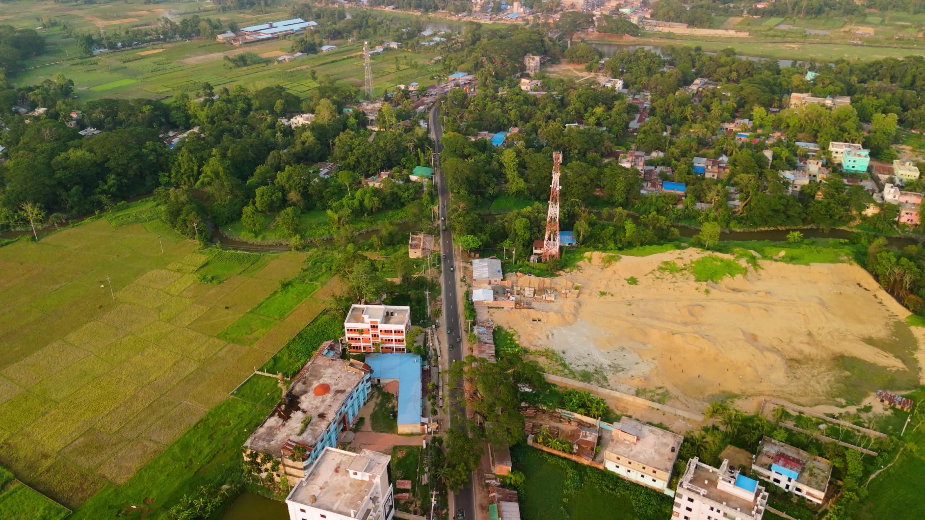 Aerial View of Rangunia's Lush Greenery Free Stock Video Footage ...